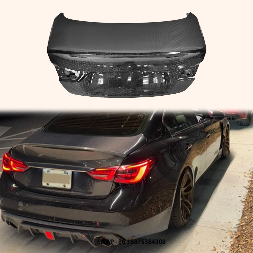 

2013-17 Infiniti Q50 Rear Trunk Boot Lid Honeycomb Carbon Fiber Ducktail Body Kit Easy Replacement Installation