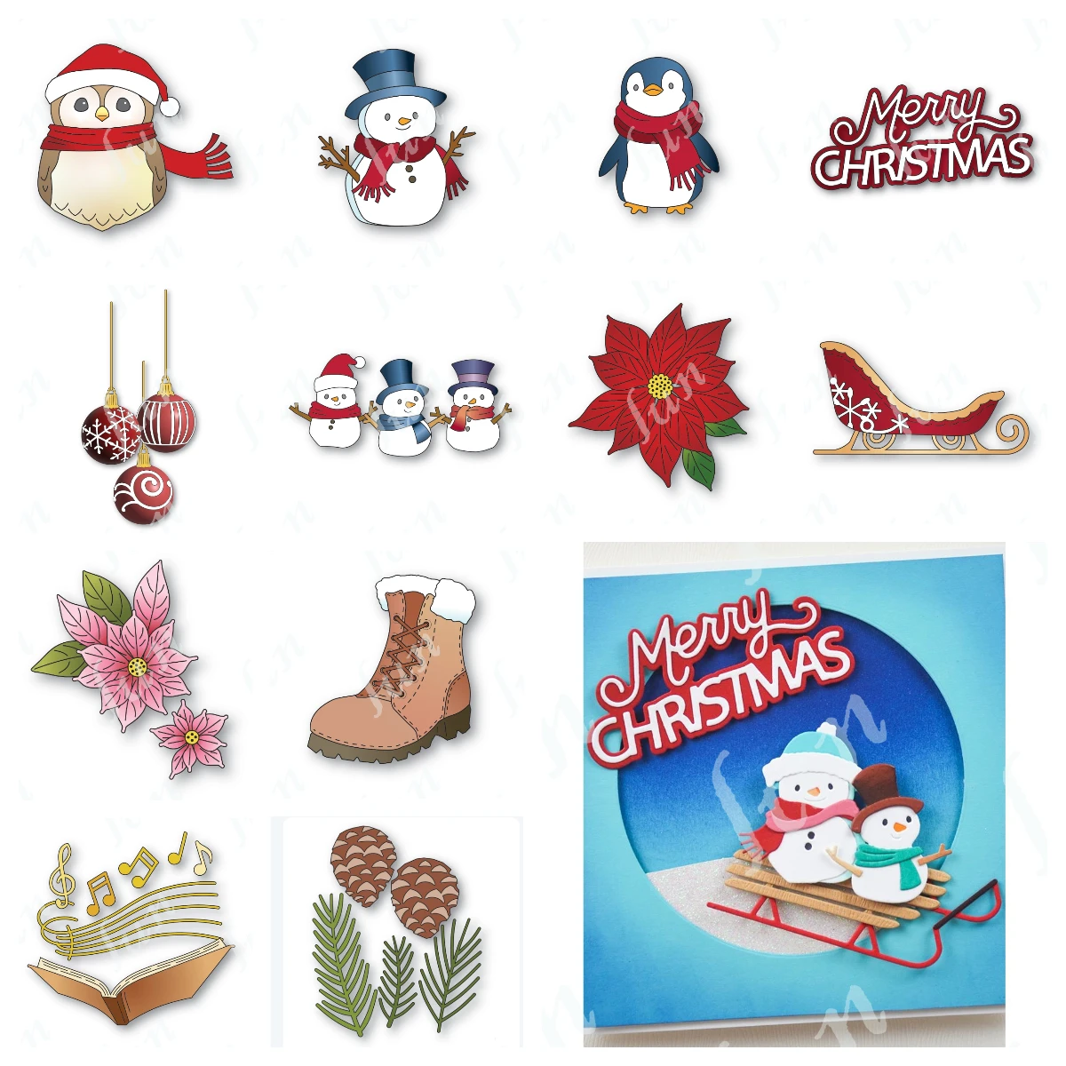 

New Metal Cutting Dies Scrapbook Make Paper Card Album DIY Craft Template Decoration Die 2025 Christmas Snowman Die