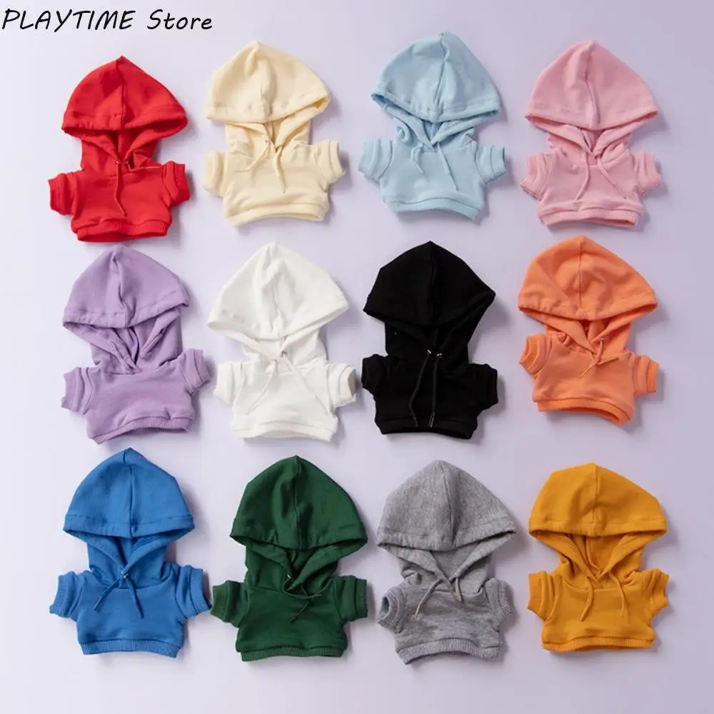 Pakaian buatan tangan hoodie untuk 10/15cm/20cm katun boneka kaus untuk 1/12 BJD boneka atas untuk 1/11 1/12 OB11