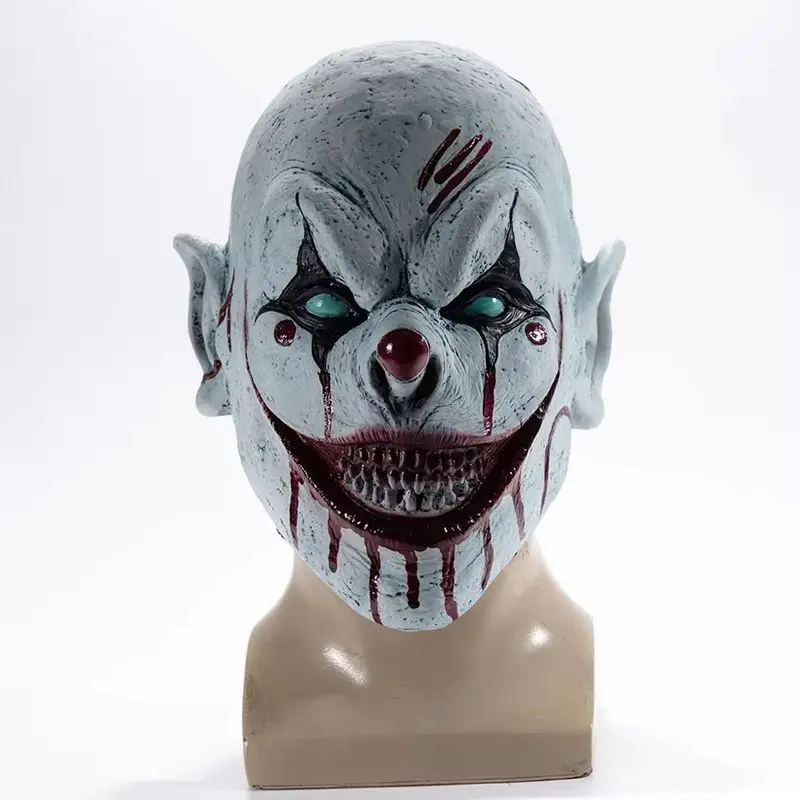 Horror Movie The Jack In the Box Clown Bloody Adult Latex Mask Cosplay Costumes Masks Full Face Helmet Halloween Prop