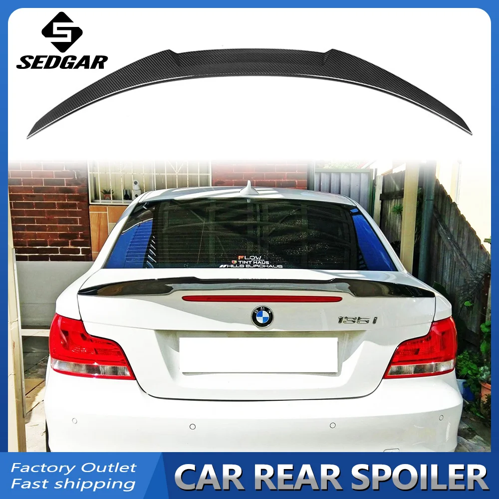 

2007-2013 For BMW 1 Series E82 M4 Style Rear Spoiler 118i 128i 135i 1M Rear Trunk Spoiler Gloss Black Or Carbon Fiber