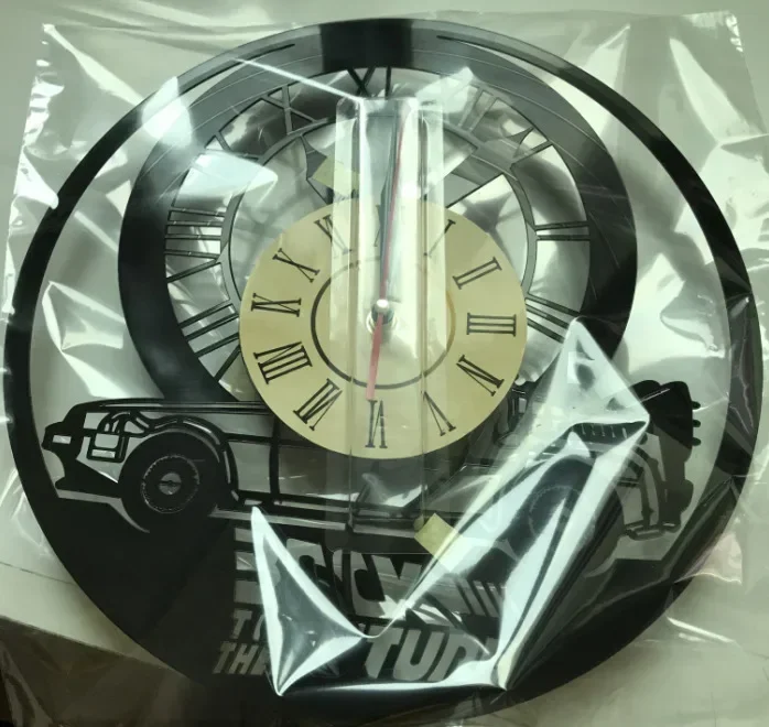 Creative LED Vinyl Record Clock Gift Back To The Future Record Wall Clock Home Decoration Remote Control 7 Colors