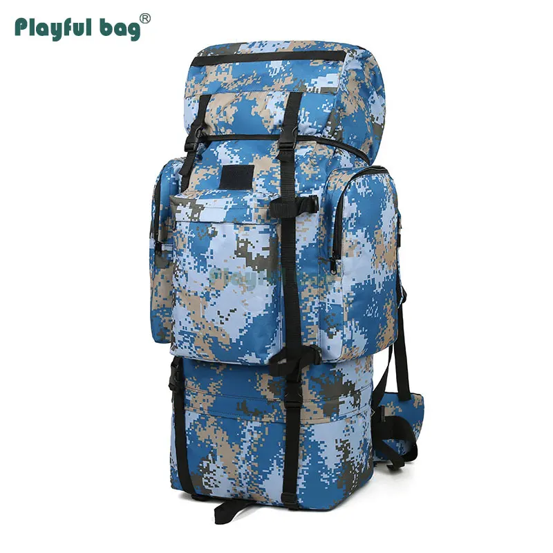 110L Mountain Backpack With U-shaped Steel Frame Outdoor Hiking Camping Bags Waterproof Camouflage Backpack AVA71