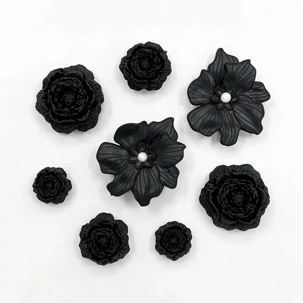 

8Pcs Reusable 3D Flower Beach Shoe Charms Clip Buckle DIY Shoe Decorations Detachable Perforated Shoes Accessories Beach Shoes