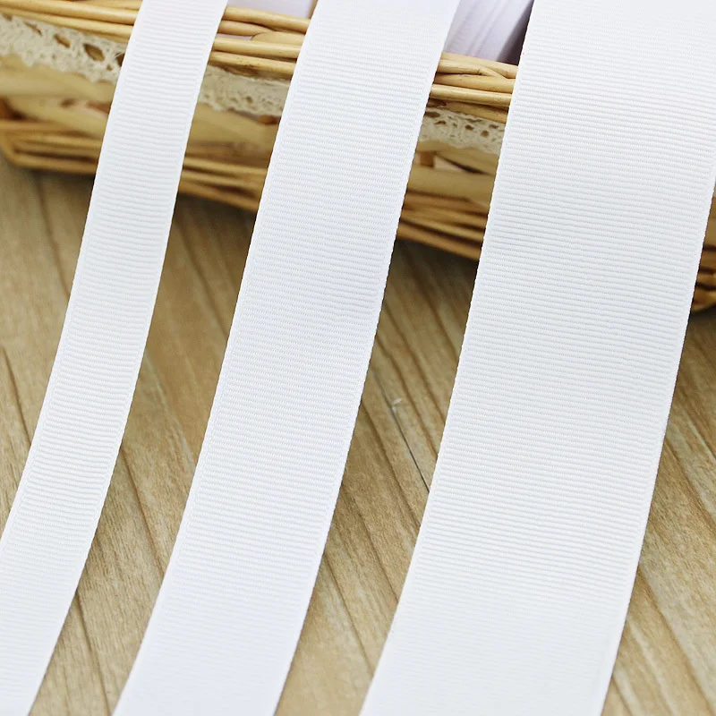 (10 Meters/lot) White Grosgrain Ribbon Wholesale Gift Wrap Christmas Decorations Ribbons Decoration House Party DIY（12/25/40mm）