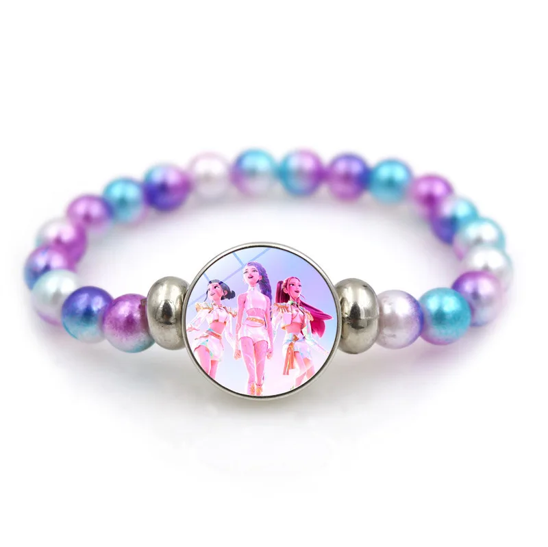 KPop Demon Hunters Braccialetti carini per ragazze Cartoon Anime Bracciale periferico derivato Accessori moda donna Regali di compleanno
