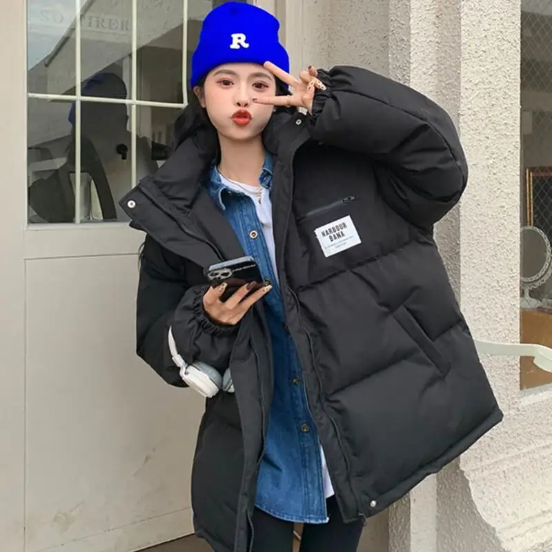 

Пуховая хлопковая куртка женская зимняя новая толстая стеганая куртка в корейском стиле свободная теплая верхняя одежда для девочек модный материал хлопковая наполнитель