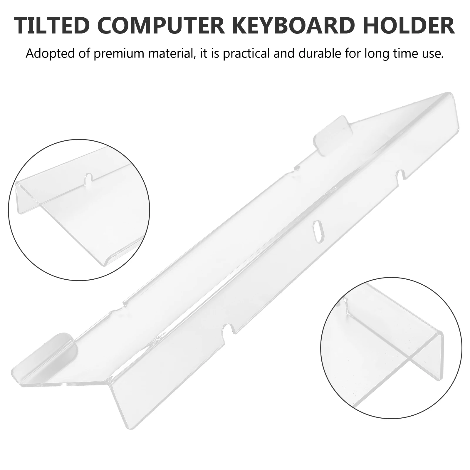 

Keyboard Tray Bracket Riser Organizer Desktop Computer Tilted Holder Acrylic Stand