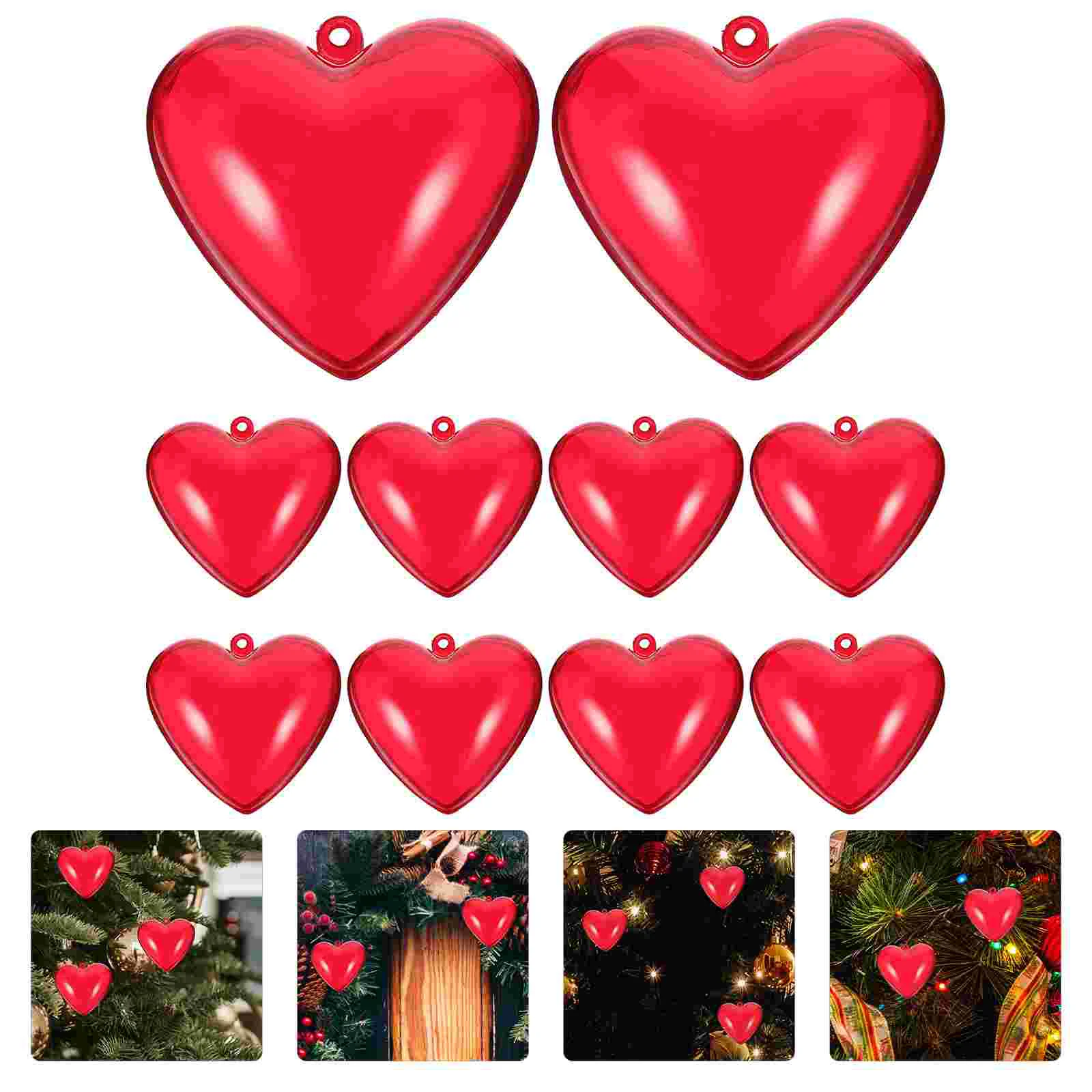 Home Artificial Christmas Tree Valentine Balls Heart Ornaments Plastic Wedding Candy Boxes