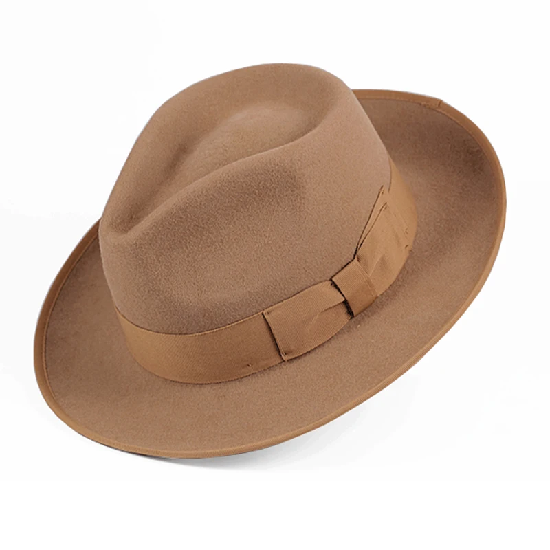 

Wool Fedora Hat ,Camel Color Man Women Dress Up Felt Hat ,S-XL Size Comfort Jazz Hat