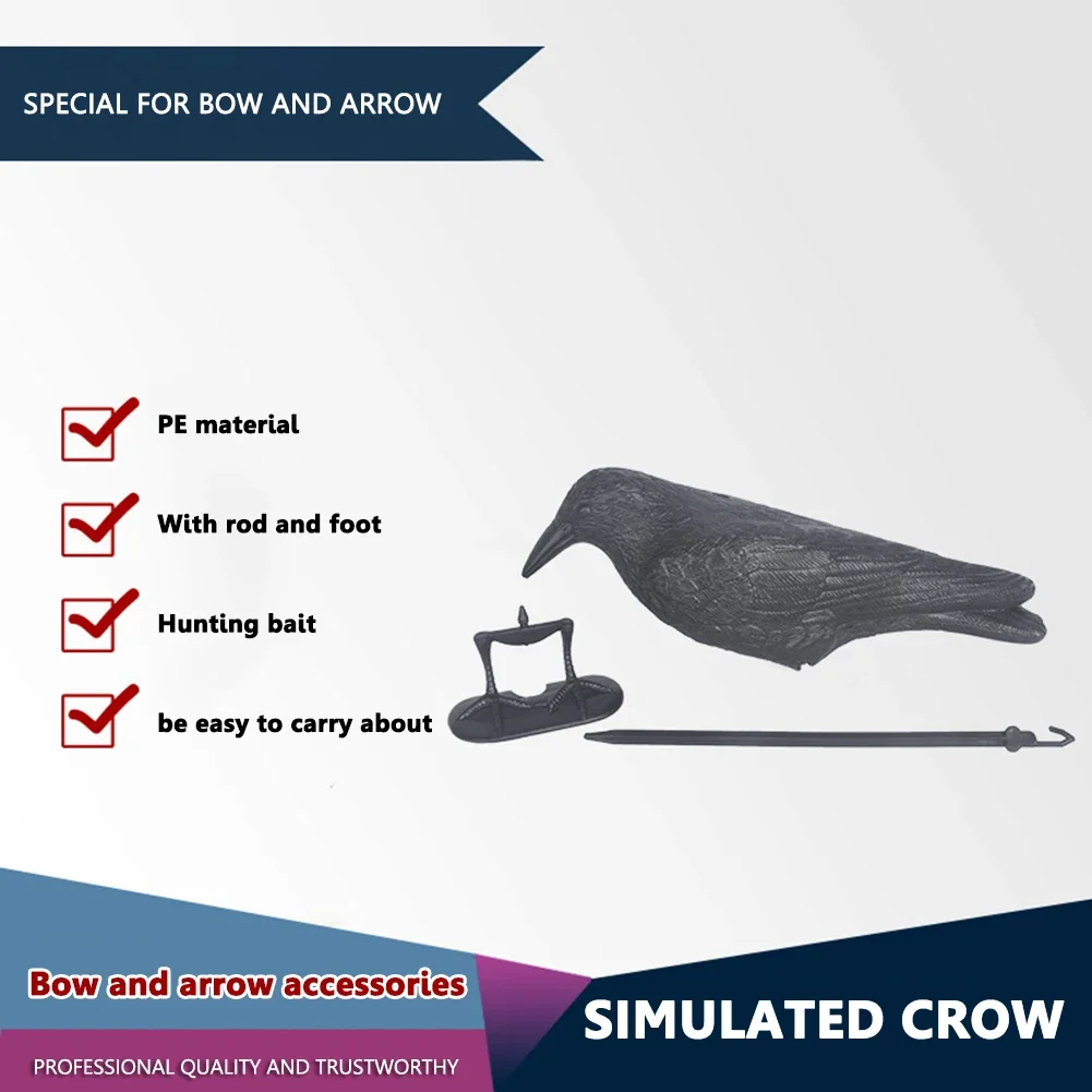 Outdoor Hunting Fake Crow Raven Bird Decoy for Garden Pest Control