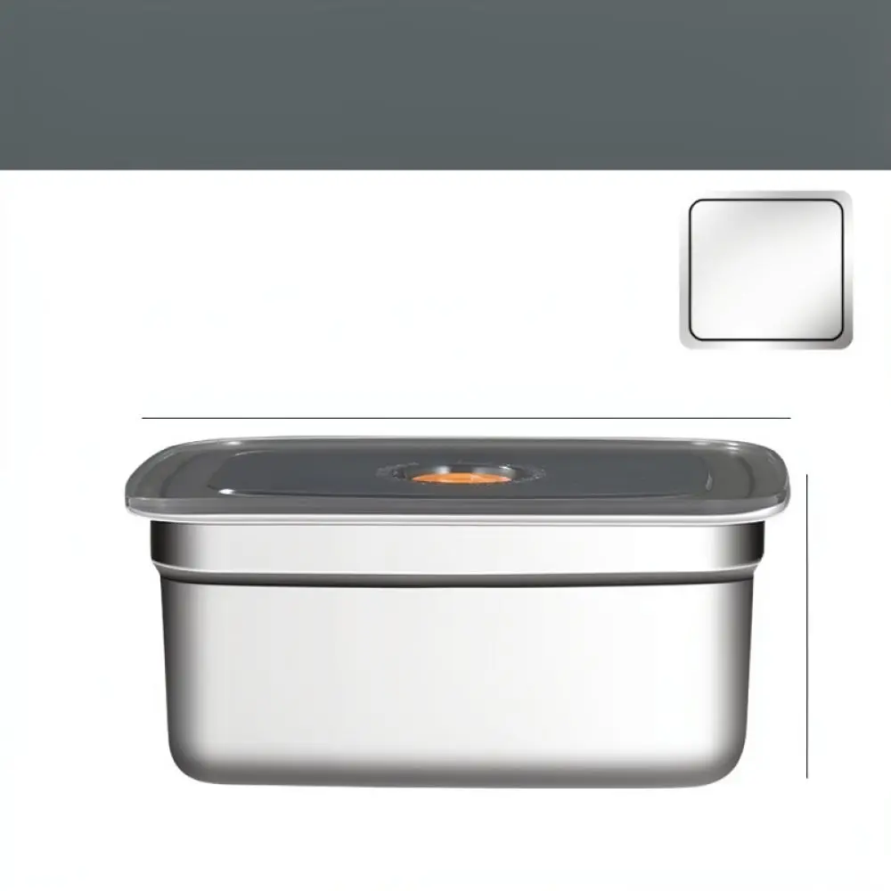Durable Stainless Steel Food Container Square Kitchen Storage Box Leakproof Airtight Organizer Reusable Meal Prep Case