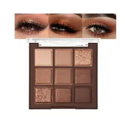 9-Grid Eyeshadow Palette Glitter Pearlescent Matte Acrylic Transparent Eye Shadow Makeup Long Lasting Women Beauty Cosmetics 1PC