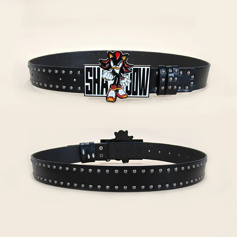 Exaggerated INS Harajuku Y2K Thousand Nights Black Speed Boy Belt Cropped Studded Decoration Belt Street Style For Men Women Chi