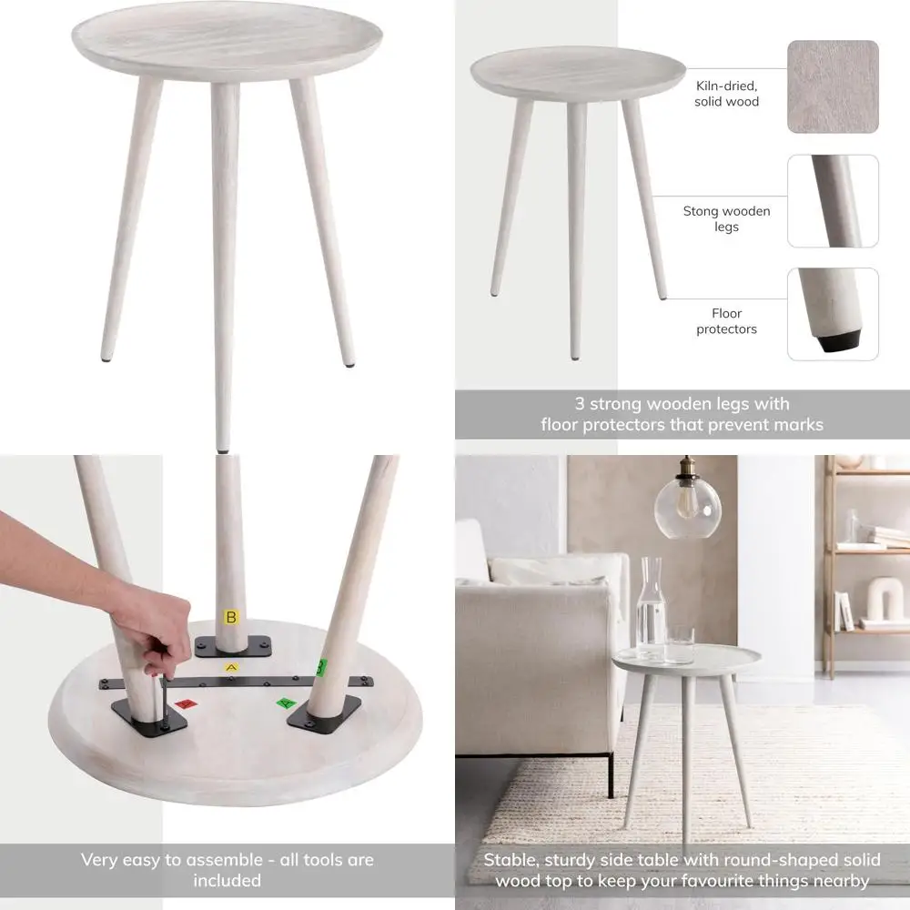 

Круглый приставной столик из цельного дерева ручной работы: современная акцентная мебель для домашних помещений