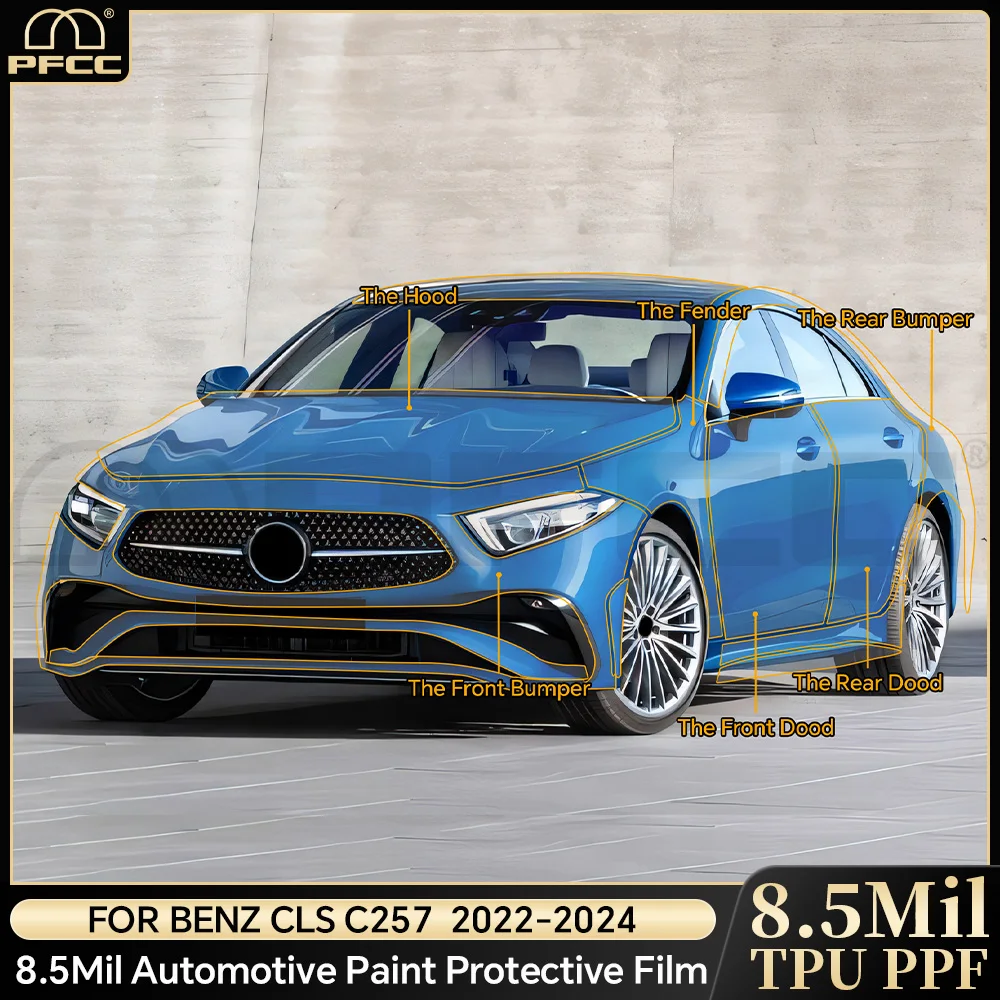 

TPU PPF for Mercedes Benz CLS C257 2022-2024 TPU Invisible Car Paint Protection Film Clear Bra Kit Anti-Scratch Transparent