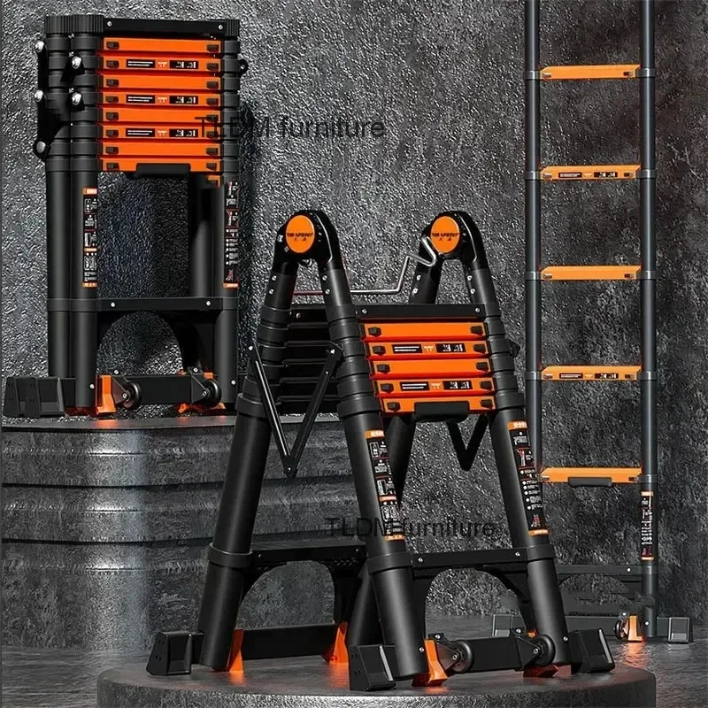 Aluminum Alloy Telescopic Ladder Step Ladders Home Thickened Folding Ladder Portable Multifunction Lifting Engineering Stairs A