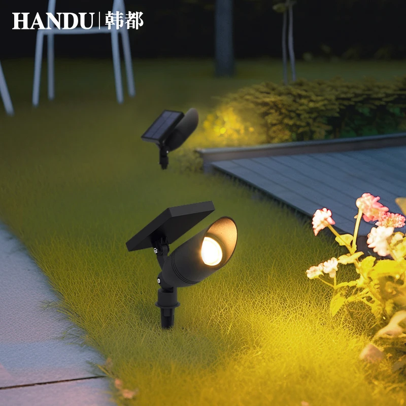 

Solar outdoor waterproof spotlight aluminum profile landscape ground plug lawn garden tree light
