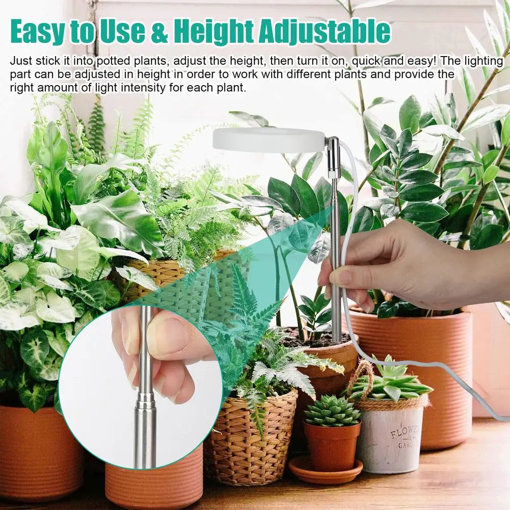 Led Telescopic Plant Grow Light Full Spectrum Timing Plant Growing Lamp For Succulent Flowers Indoor Plants