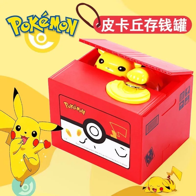 Cartoon  Anime Electronic Plastic Money Box Piggy Bank Action Figure Steal Coin Piggy Bank Pokémon Toys Holiday Gift view 6