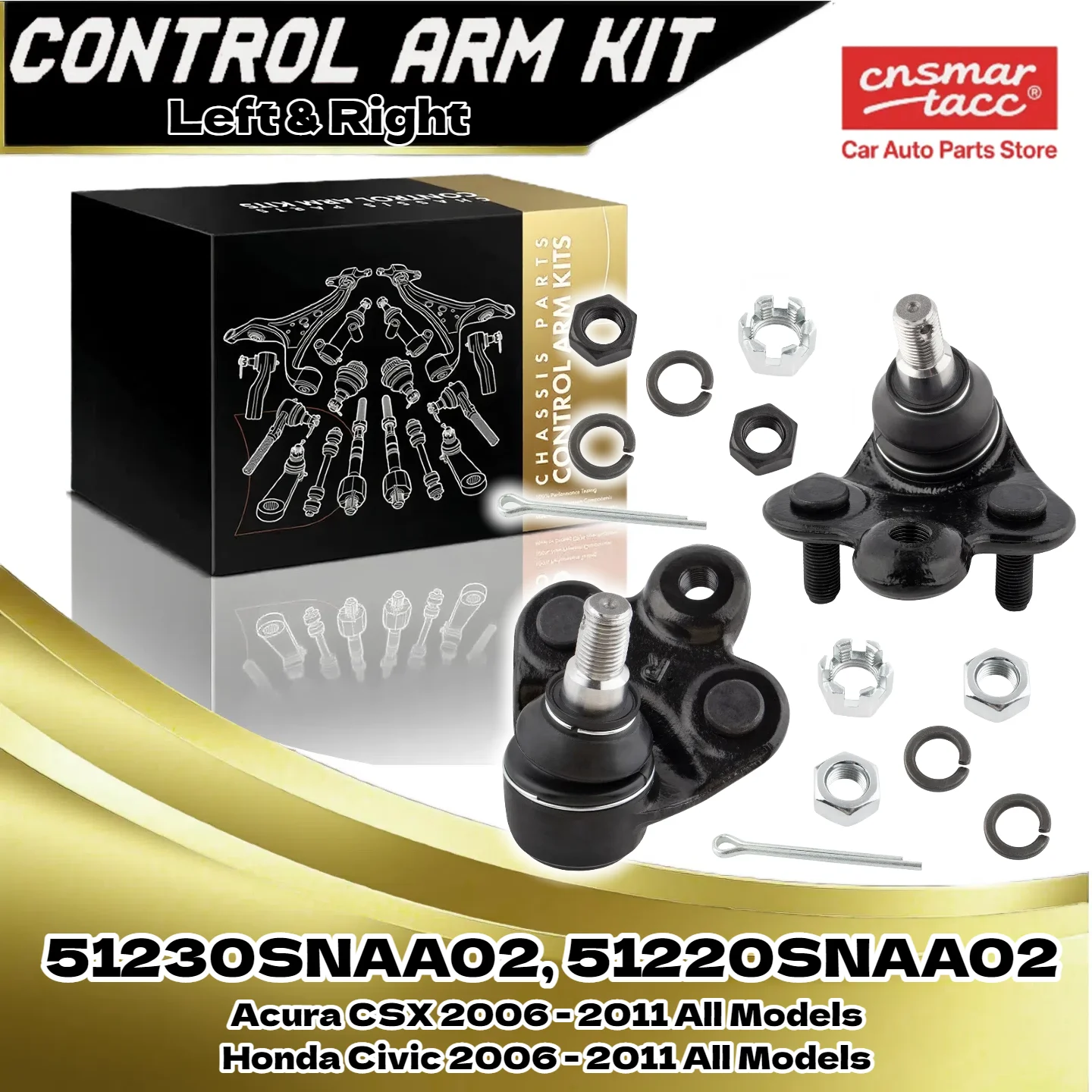 

2PCS Left+Right Lower Ball Joints for Honda Civic 2006-2011 Fits 51230SNAA02 51220SNAA02