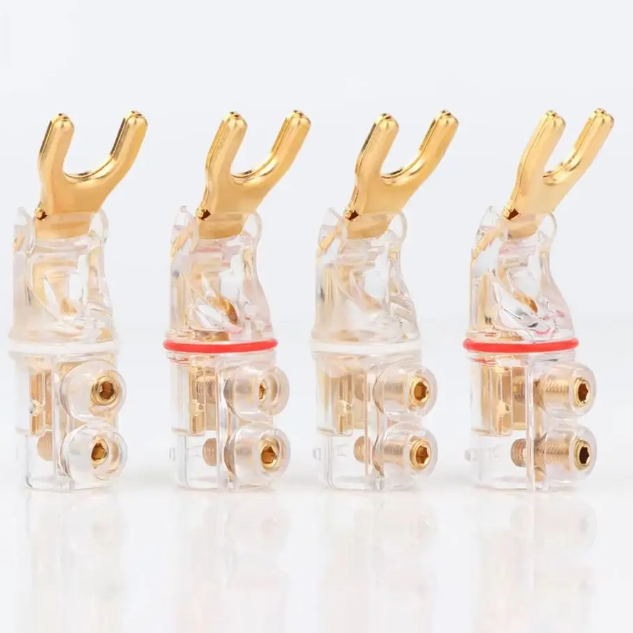 WBT Hi-Fi Audio Y Spade Plug Brass Gold Plated Rhodium Plated Speaker Terminal Connector