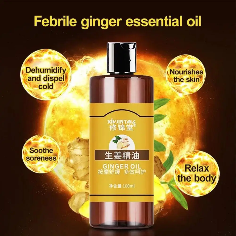 

Natural Ginger Essential Oil Firming Big Belly Thigh Lymphatic Essence Metabolism Slimming Promote Massage Drainage Oil Bod W1X2