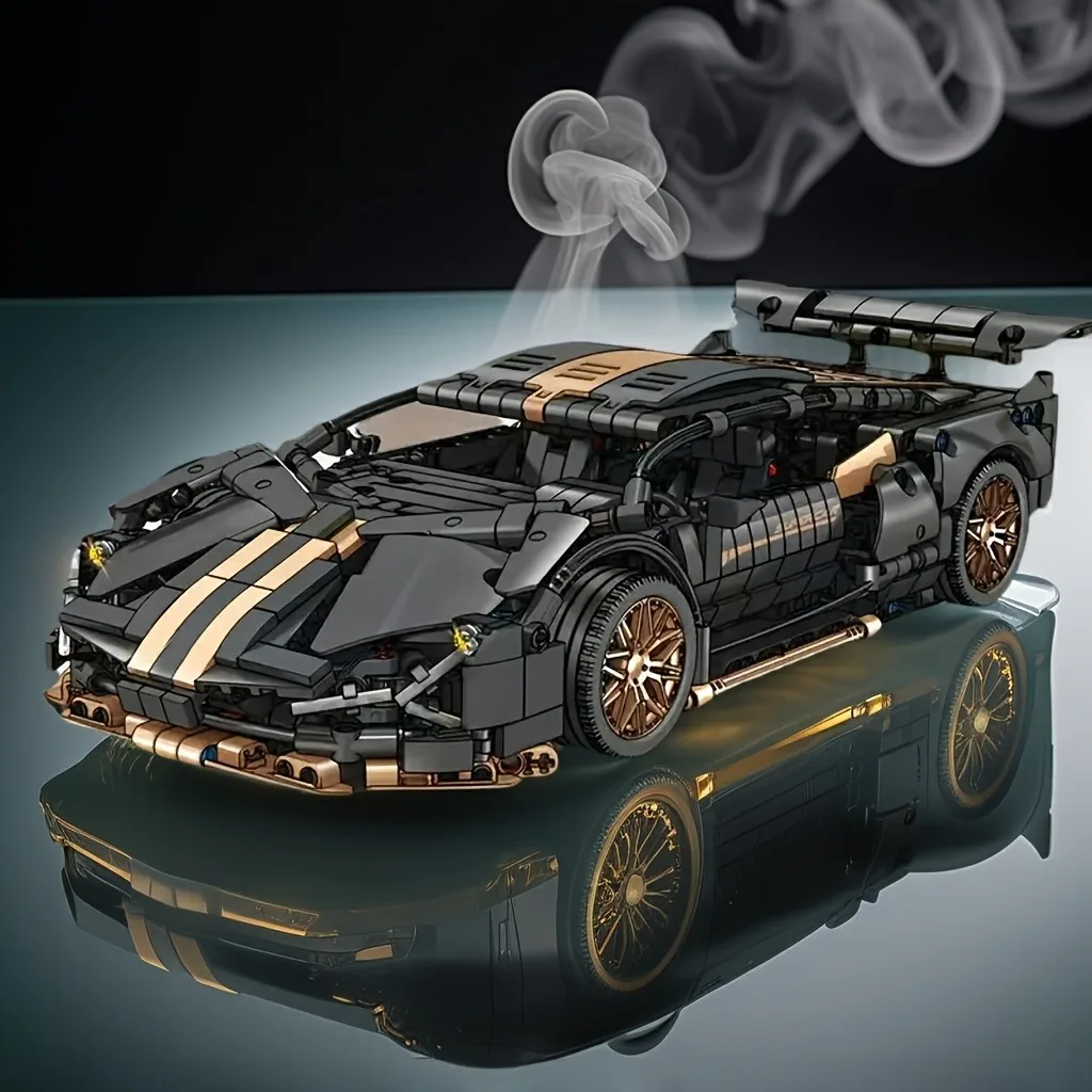 테크니컬 레이싱 스포츠카 모델 블록 테크닉 어른용 1:14 DIY 슈퍼카 브릭 퍼즐 장난감 어린이 어른 선물（1280+조각）