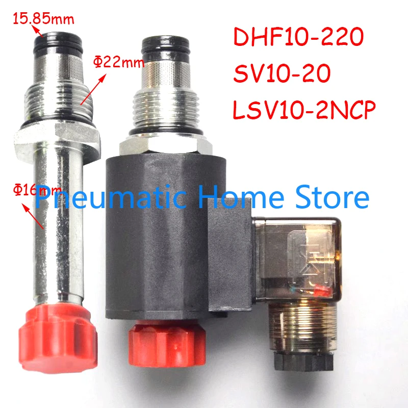 

DHF10-220 SV10-20 LSV10-2NCP 2-позиционный 2-ходовой нормально закрытый резьбовой картридж гидравлического клапана Электромагнитный клапан AC220V DC24V