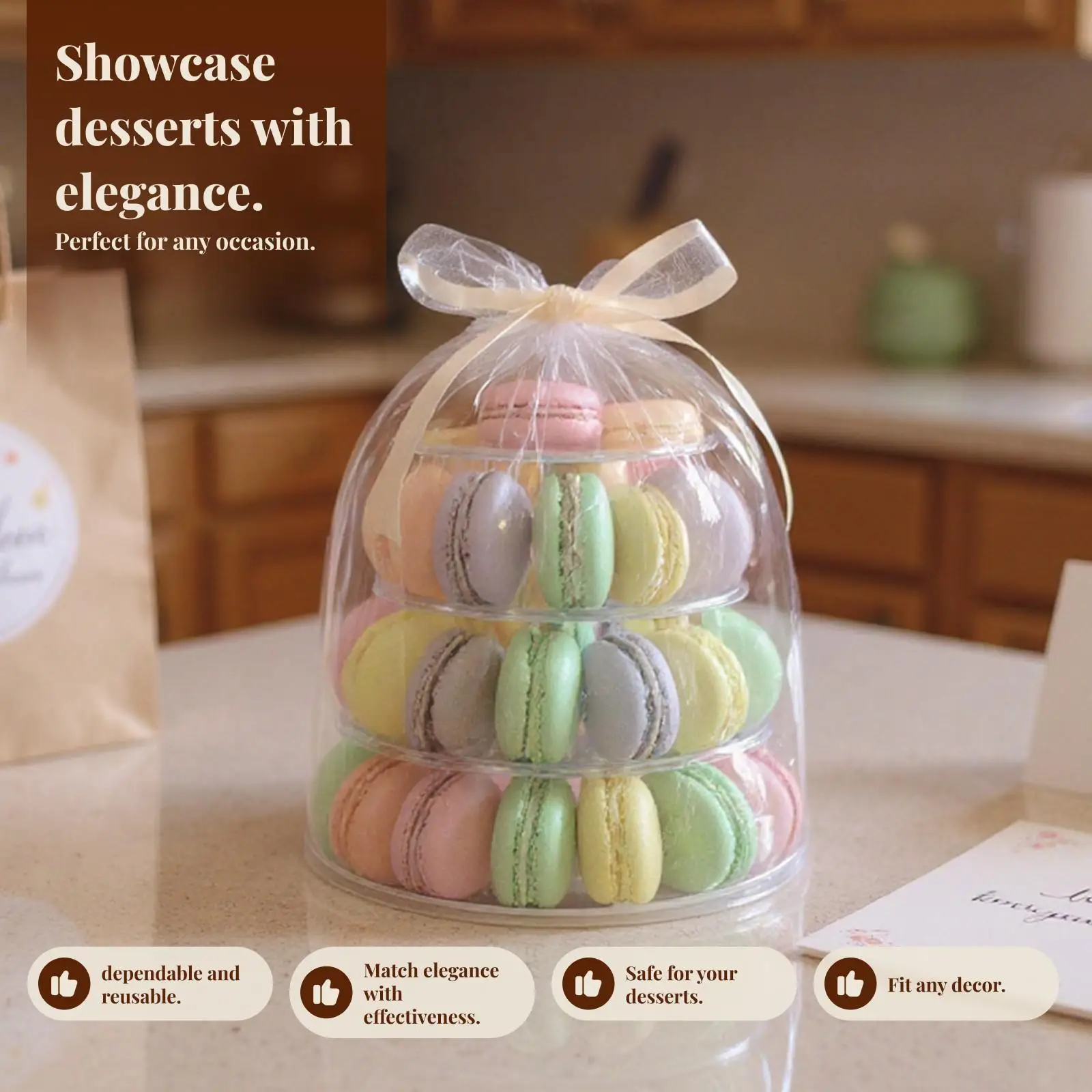 Tier Lightweight Plastic Macaron Display with Carrying Case