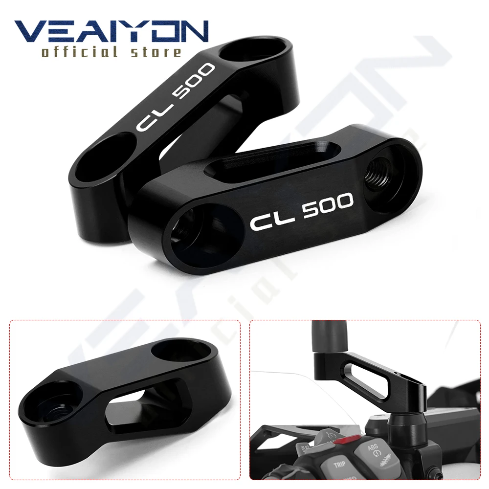 

For SCL CL 500 SCL500 CL500 2023 2024 motorcycle accessories Aluminum Mirror Riser Extenders Spacers Extension Adapter Adaptor
