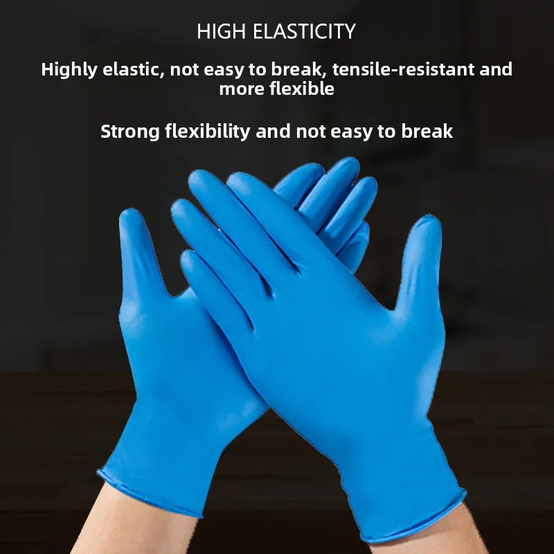 

6 г темно-синие очень толстые прочные водонепроницаемые одноразовые перчатки из нитриловой резины и латекса, промышленная пищевая кухня для общественного питания