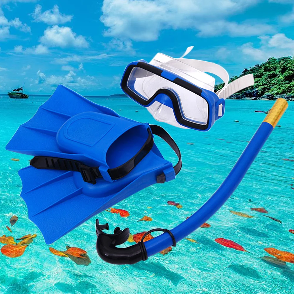 Duikbril voor kinderen Scuba-snorkelset Siliconen flippers Onderwatermasker Helder zicht Verstelbare riem