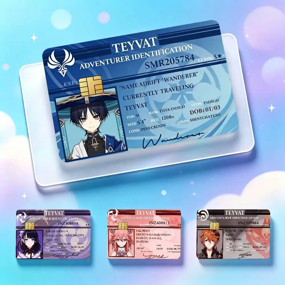 Game Genshin Impact ID License Card Stickers for Bank Access Protective Waterproof Film Cover Sticker Surprise Gift