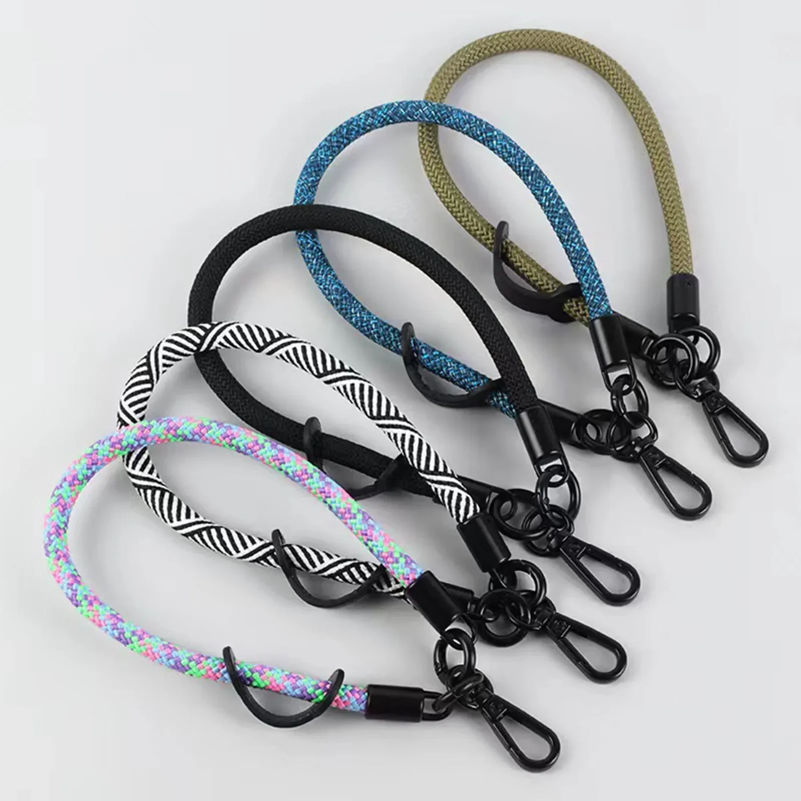 

New Network Red 7mm High-end Braided Mobile Phone Lanyard Wrist Strap Seven Color Braided Lanyard Keychain Wrist Strap