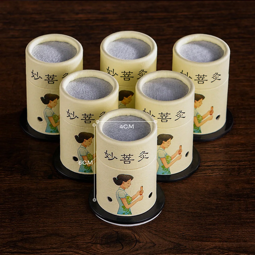 Protable Moxa Box Paper Stickers Moxibustion Sticks Chinese Heating Therapy Moxa Tube Acupuncture Roll Burner Reuse