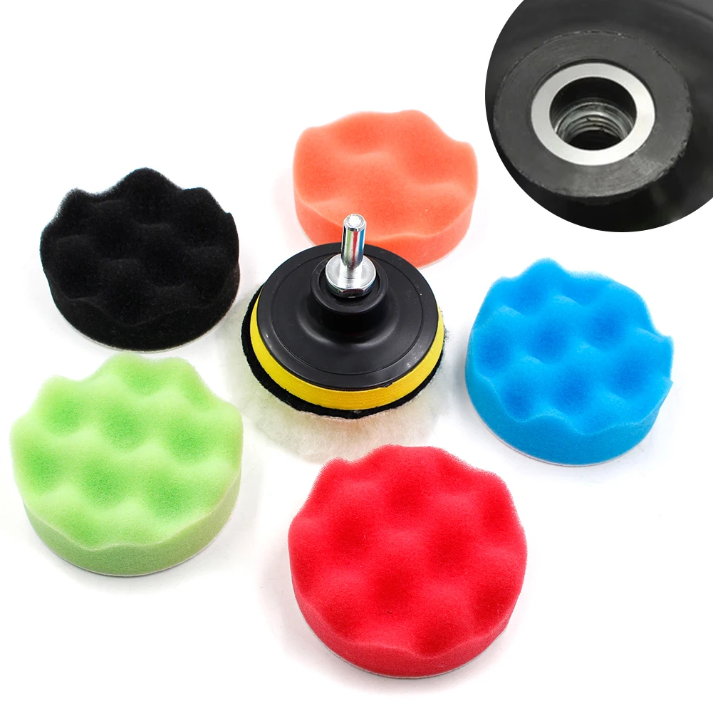 3/5/6/7 Inch Car Polishing Kit Polish Pad Car Polish Buffing Pad Abrasive Disc Sponge Foam Pads Polisher For Headlight Refurbish