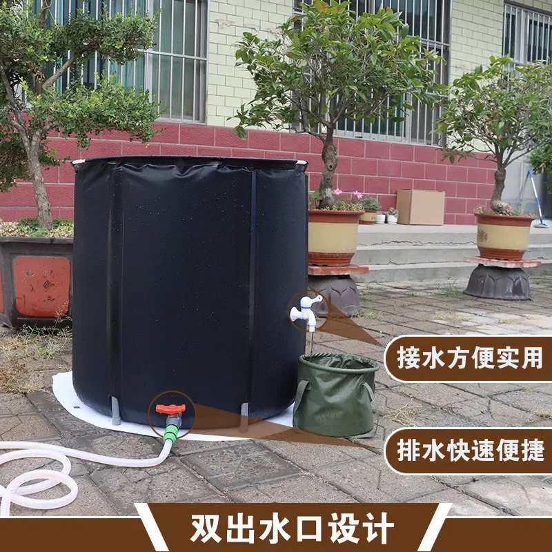 Outdoor foldable large-capacity water storage bucket, courtyard rainwater collection, and carrying faucet car wash