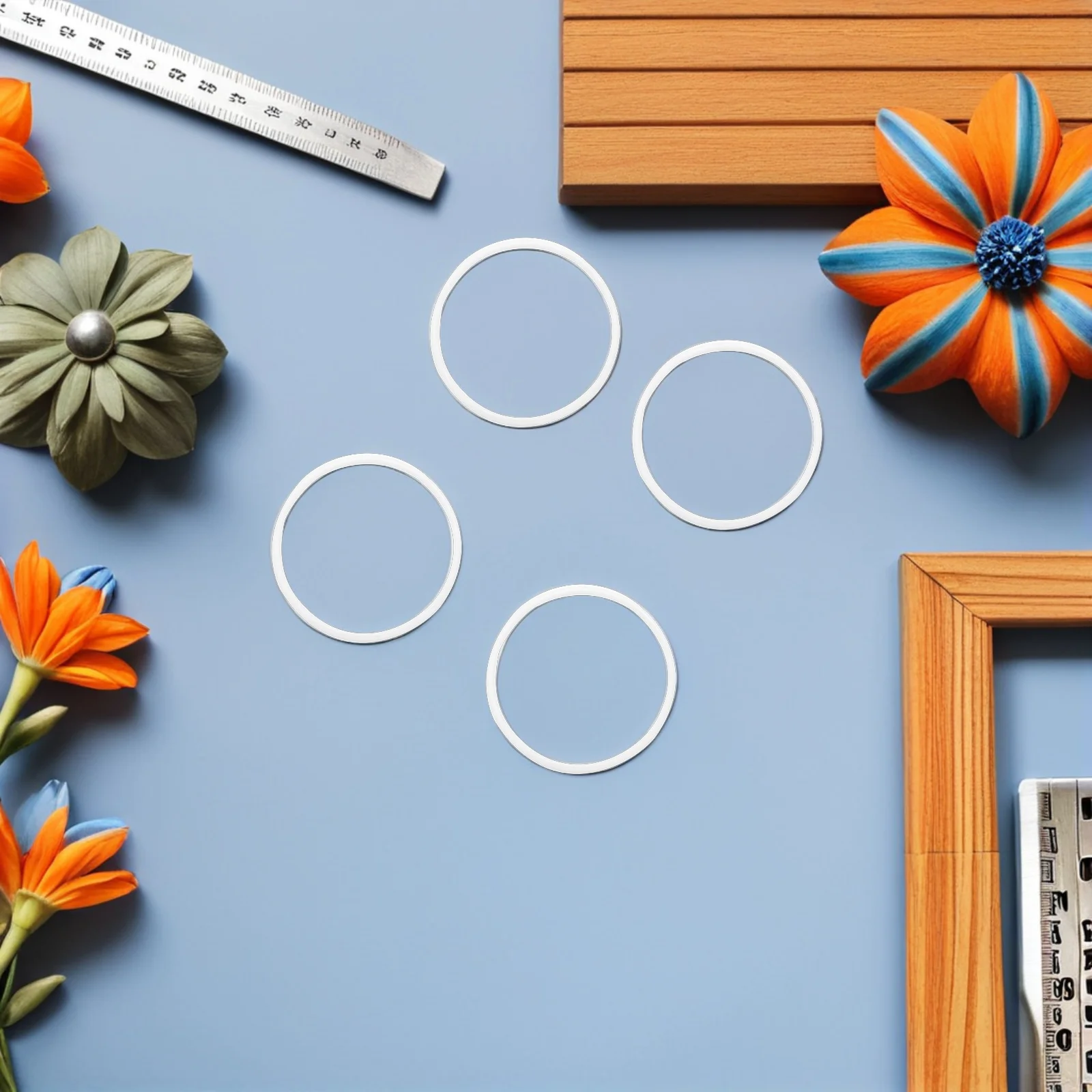 30 قطعة الأطواق البلاستيكية حلم الماسك إطارات Crafts بها بنفسك الحرف إكليل مكرامية خواتم أنيقة ديكور المنزل خواتم بلاستيكية الأزهار هوب #4