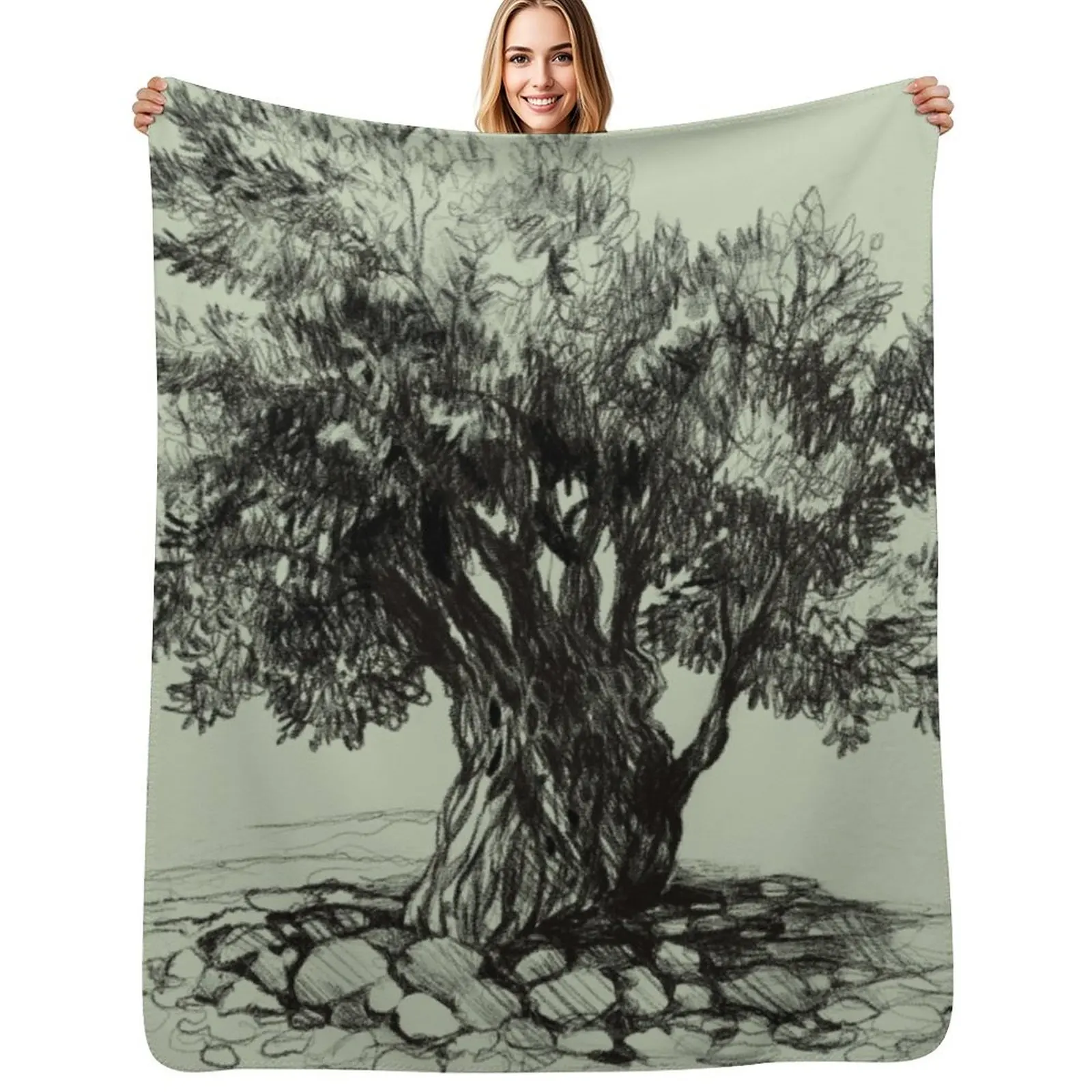 

Old olive tree Throw Blanket Luxury Brand Hairys Bed sofa bed Blankets
