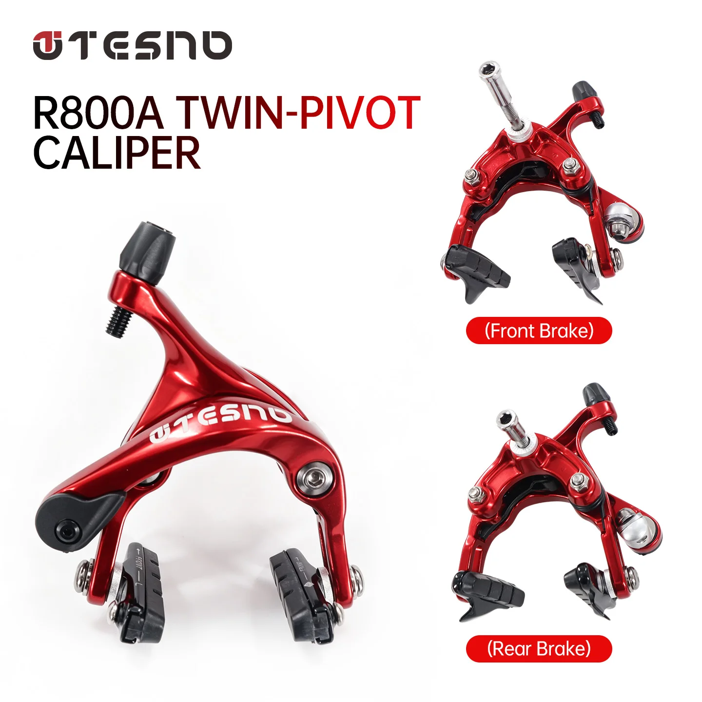 TESNO Dual Pivot Road Bike C Brake Caliper Aluminum Alloy Long Reach Rim Brake for Cycling Equipment
