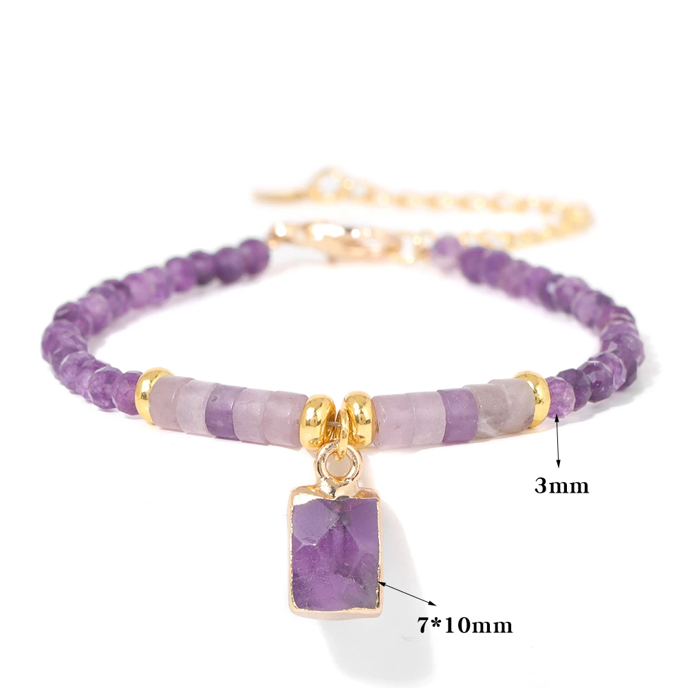 Natural Aventurine Stone Bracelet For Women Men Jades Rectangle Gems Charm Bracelet Fashion Chain Bangles Female Jewelry Gift