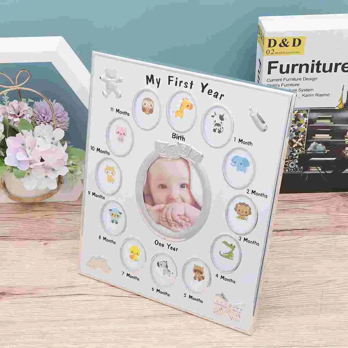 

Gift Baby Girl Photo Gifts The First Year Picture Frame 31x26x2cm Newborn Growth Record