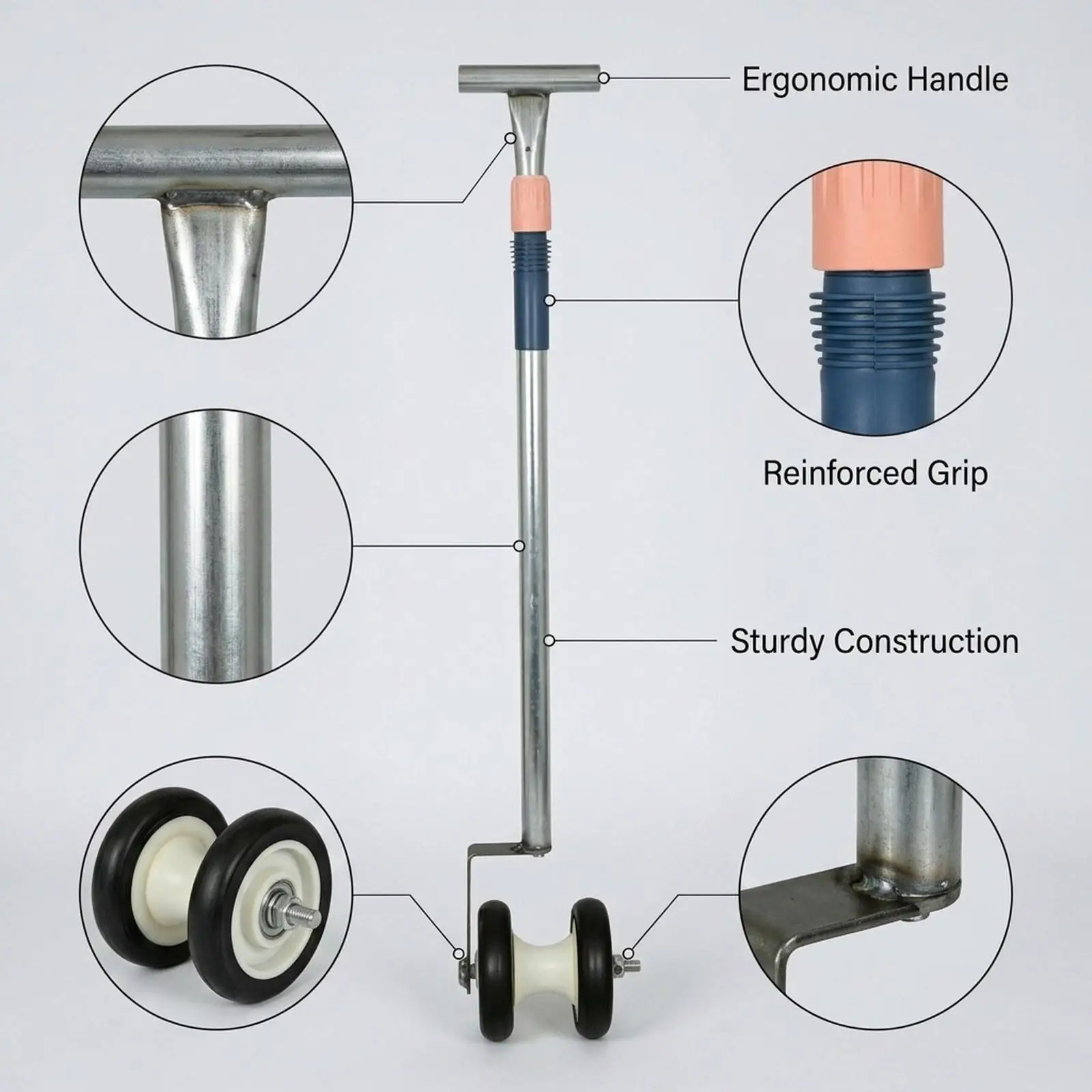 Garden Hose Pulling Device Adjustable Height Drip Irrigation Line Removal Tool Hose Reel Protection for Outdoor Gardens