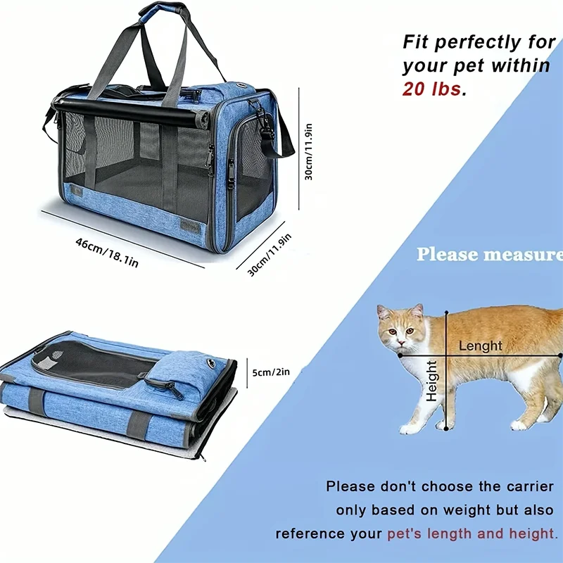 NEW Large Cat Bags Portable Dog Carrier Bag Mesh Breathable Folding Handbag Airline Approved Travel Pet bag Kitten Transport sac