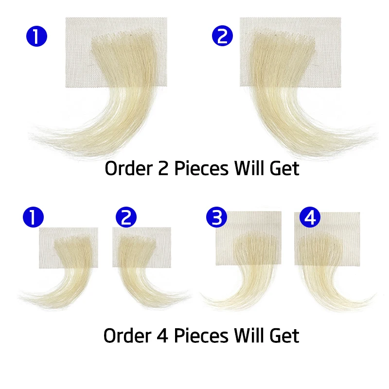 100% cabello humano 613 #   Parche de línea de cabello hecho a mano con flequillo Natural Invisible con bordes de encaje negro de 15cm