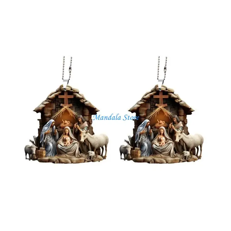 

U2JC Set Of 2 Acrylic Nativity Ornamentation Perfect For Enhancing Interior Space