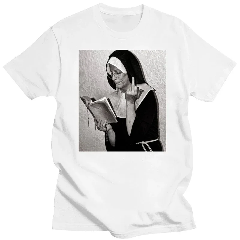 Nun Middle Finger Attitude T Shirt Men Women Unisex Top  No Pain No Gain 1330