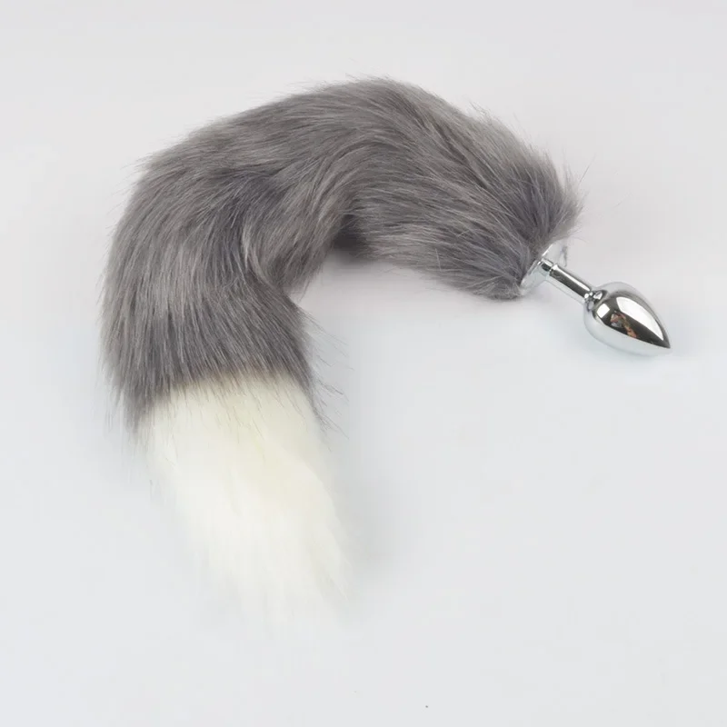 1PCS Soft Artificial Wool Fetish Fox Tail Metal Anal Plug Butt Plug  Adults Games Sex Products Cosplay Sex Toy for Men/Women