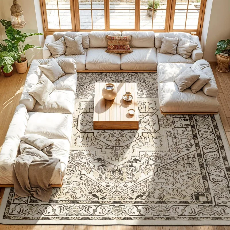 

Ковер VIKAMA в ретро-винтажном скандинавском стиле, большой, для гостиной, спальни, кабинета, прочный и простой в уходе, для декора дома